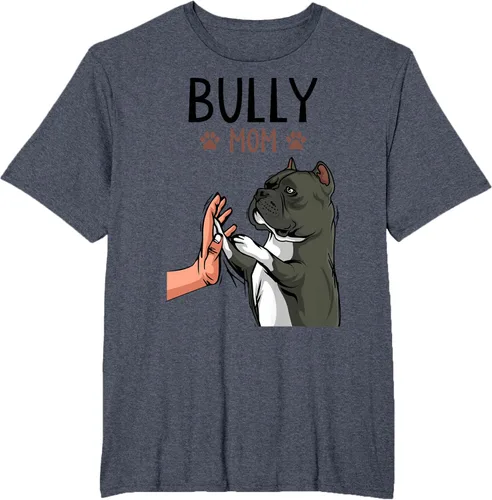 Vista 74 de American Bully Mom Cute Dog Mama Camiseta divertida para mujer, Blanco, S