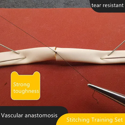 Vista 5 de DKULMN Kit completo de práctica de sutura, herramienta de entrenamiento de anastomosis vascular quirúrgica de microscopía, kit de práctica utura