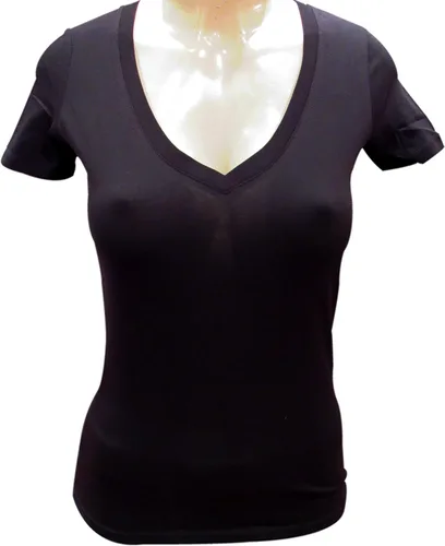 Vista 7 de Camiseta ajustada con cuello en V y alas de ángel y concienciación sobre el cáncer de mama con diamantes de imitación, color rosa y plateado