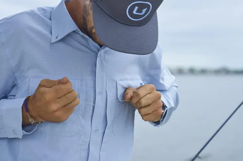 Vista 5 de HUK Camisa de pesca A1a de manga larga con botones para hombre +30 UPF