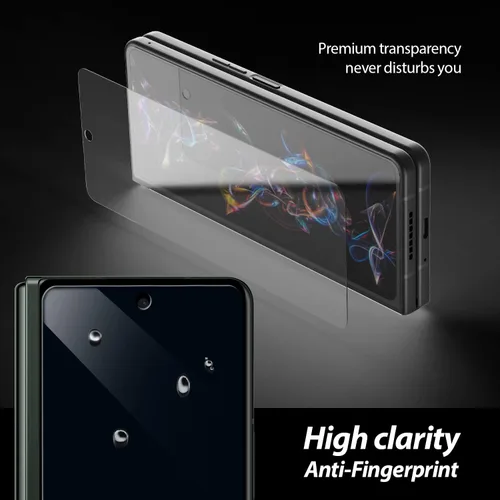 Vista 5 de DOME GLASS Whitestone - Protector de pantalla para Z Fold 4 2022, protector de vidrio templado completo con tecnología de dispersión de líquidos