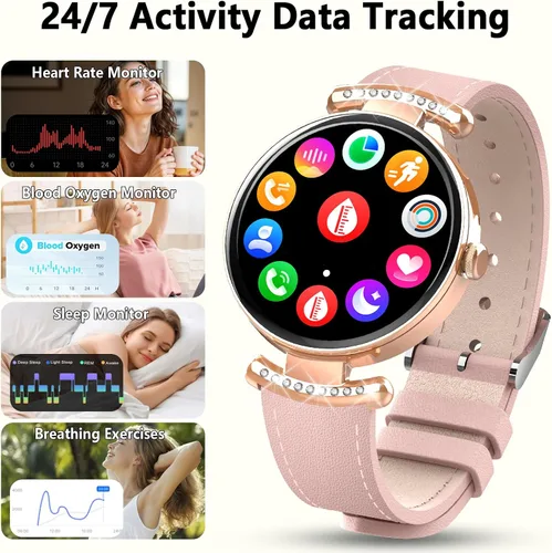 Vista 3 de Relojes para mujer, responder/hacer llamadas, reloj AMOLED de 1.32 pulgadas con pantalla ultra clara para mujer con frecuencia cardíaca, monitor