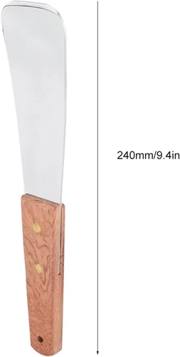 Vista 2 de Pala de helado de acero inoxidable para helado, pala de postre, cortador de mantequilla con mango de madera ergonómico, utensilio de cocina