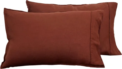 Vista 25 de S VICTORY SYMBOL Juego de 2 fundas de almohada 100 % lino natural francés de 20 x 30 pulgadas, fundas de almohada suaves y duraderas, color verde