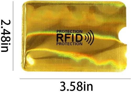 Vista 5 de JUMISEE Paquete de 60 fundas holográficas de bloqueo RFID, tarjetero de bloqueo de banco, cartera antirladrón, funda protectora para tarjetas de Set