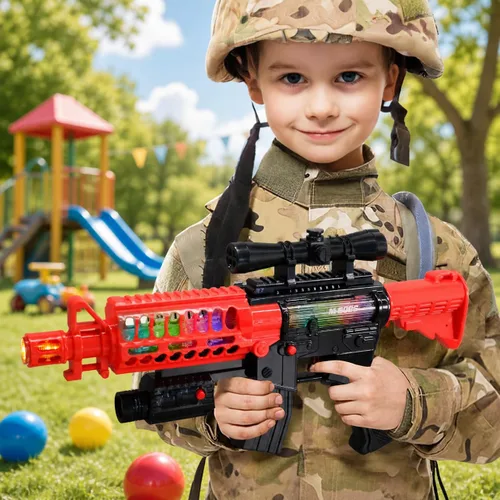 Vista 5 de ArtCreativity Rifle de juguete vibratorio para niños, pistola falsa iluminada de 13.25 pulgadas con sonidos, vibración inmersiva