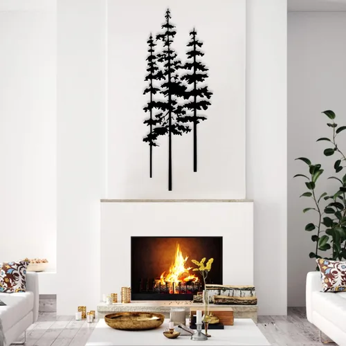 Vista 7 de Arte de pared de metal de pino, arte de pino metálico, arte de pared de árbol de metal, decoración de árbol extragrande, decoración de pared