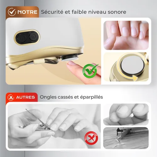 Vista 4 de Cortaúñas eléctrico, cortaúñas automático de pulido eléctrico, recortador de uñas multifuncional con 2 velocidades ajustables para personas mayores