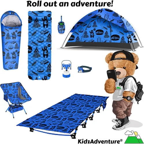 Vista 6 de KidzAdventure - Tienda de campaña 2 en 1 para niños, tienda de campaña para niños, tienda de campaña para niños de 1 a 2 personas, tienda de campaña