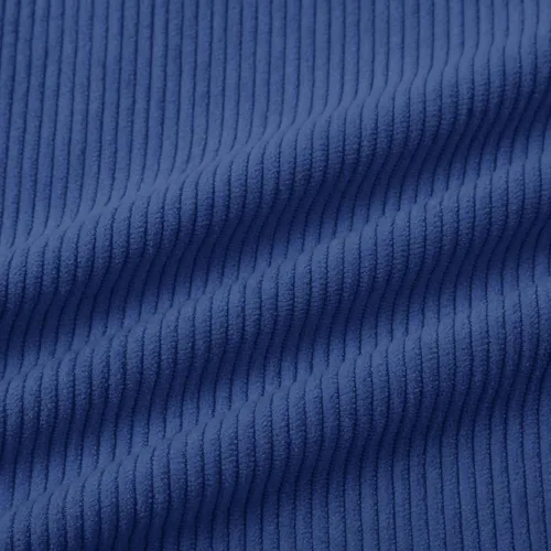 Vista 5 de Sudadera polo de pana para hombre, manga larga, rasgada, texturizada, suéter Vinatge con parches y botones
