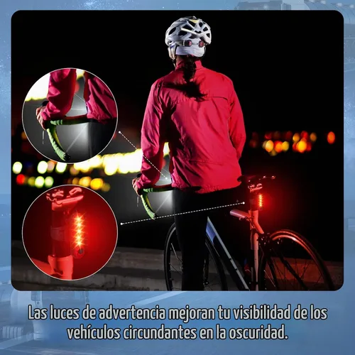 Vista 4 de Jerify Paquete de 20 luces LED recargables por USB, luces traseras de navegación, kit de luces traseras de bicicleta, impermeables, 4 opciones