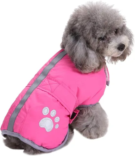 Vista 12 de Chamarra para perros, para climas fríos, reversible, forro polar para Invierno, chaleco, para mascotas, impermeable, XS, Azul