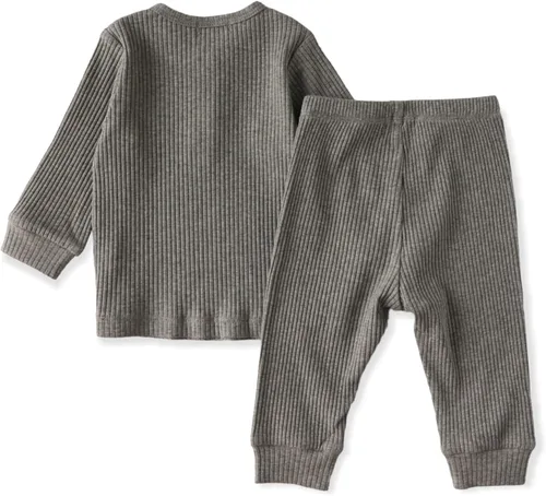 Vista 2 de Little Christian Conjunto de camiseta y pantalón de algodón orgánico para bebé