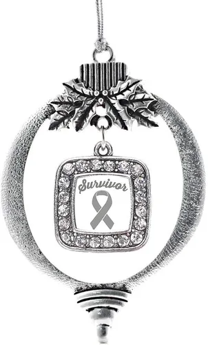 Vista 185 de Inspired Silver - Adorno con dije de reina de rodillo - Adornos navideños cuadrados de plata con joyas de circonita cúbica