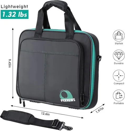 Vista 6 de Billiard Carrying Bag Fit 17 or 12 2-1/4'' Billiards Ball Set Padded Pool Ball Case, Carry Handle and Shoulder Strap, Pool Ball Holder for
