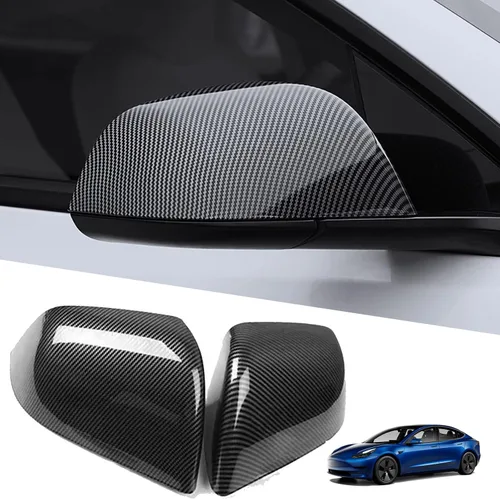 Vista 8 de YHCDSEA Cubierta protectora de espejo retrovisor para Tesla Model 3, accesorios exteriores para Tesla Model 3 2017-2026 (negro brillante)