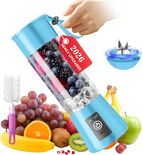 Vista 10 de Cordless Portable Personal Size Blender - Mini Blender Make Smoothies and Shakes, 380Ml BPA Free Travel Cup, Powerful Blending Suit in