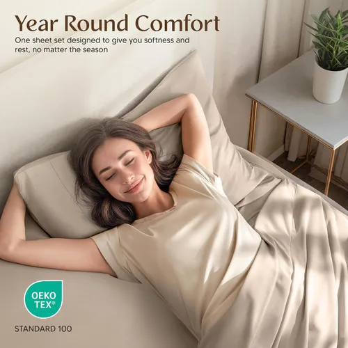 Vista 5 de Utopia Bedding - Juego de sábanas de microfibra cepillada, resistente al encogimiento y a la decoloración, de fácil cuidado, 3 piezas, tamaño Beige