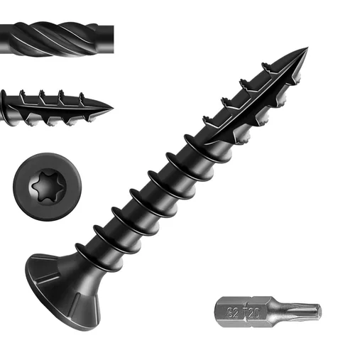 Vista 28 de Wensilon 5/16 * 3" Tornillos negros para cubierta, (piezas) 2 libras. Tornillos de madera para exterior, resistentes a la oxidación