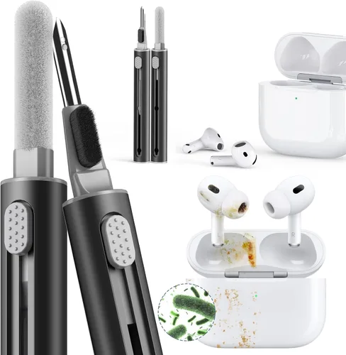 Vista 16 de Kit de limpieza Inesore para Airpods Pro Serie 3 2 1, herramienta de pluma de limpieza multifunción para auriculares, altavoces de iPhone A-blanco