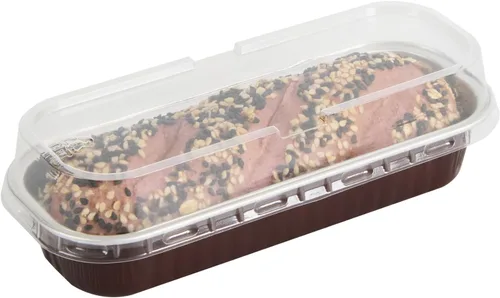 Vista 2 de Restaurantware - Mini moldes para pasteles de 6.8 onzas, 6.5 x 2.6 x 1.2 pulgadas, 100 tazas redondas para hornear, desechables, con tapas de Café