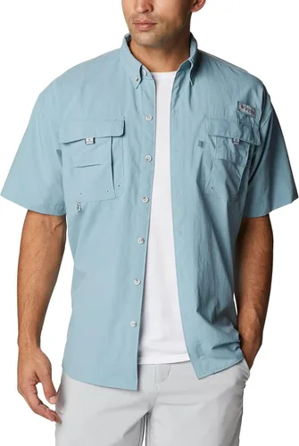 Vista 9 de Columbia - Camisa de pesca Bahama II, línea PFG, con factor de protección ultravioleta (FPU) 30, de manga corta, para hombre. azul (Vivid Blue)