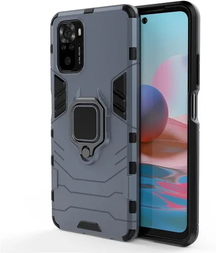 Vista 4 de Compatible con Xiaomi Mi Redmi Note 10, Redmi Note 10S, soporte de anillo de metal a prueba de golpes
