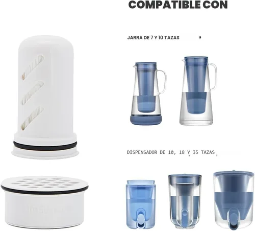 Vista 2 de LifeStraw Paquete de repuesto para jarra de agua para el hogar, suministro de 1 año, para protección contra bacterias, parásitos, microplásticos