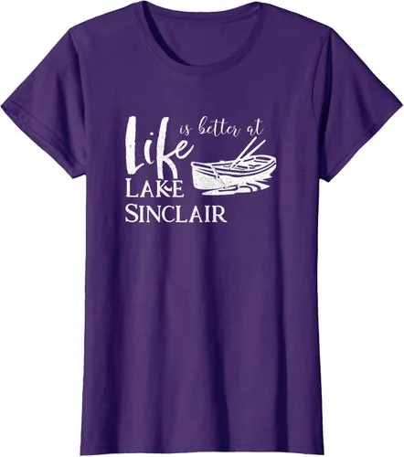 Vista 13 de Life is Better at Lake Sinclair Georgia Camiseta Negro
