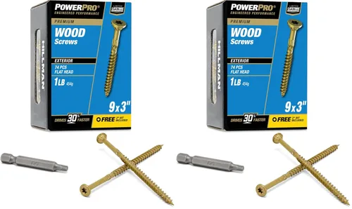 Vista 16 de Power Pro Tornillos de madera para exteriores de alta calidad, tornillos de cubierta multiusos #8 x 1-1/4 pulgadas para proyectos al aire libre