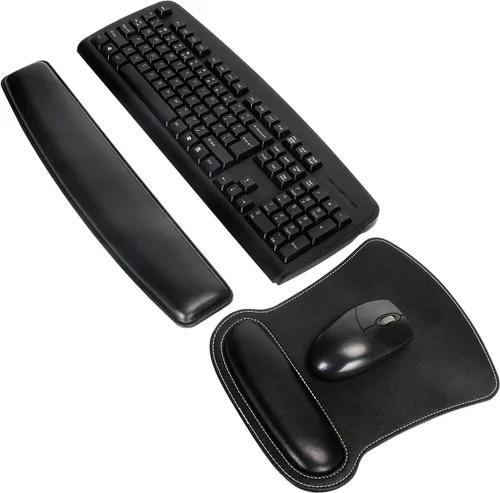 Vista 6 de RICHEN Juego de almohadilla para reposamuñecas para teclado y almohadilla para reposamuñecas de ratón con alfombrilla de ratón, resistente, cómodo