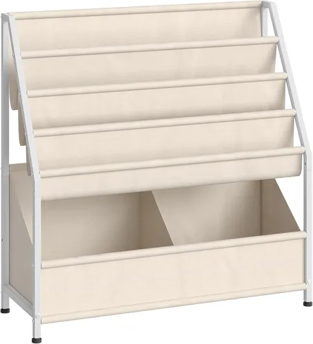 Vista 9 de CHOEZON Estantería para niños, estantería de 4 niveles para niños, organizador de almacenamiento de libros y juguetes de gran capacidad, estante