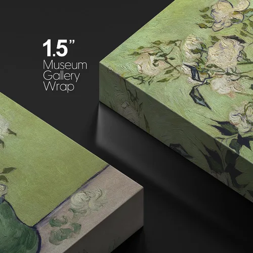 Vista 5 de Lienzo decorativo para pared, diseño de Van Gogh 32. Lirios y rosas