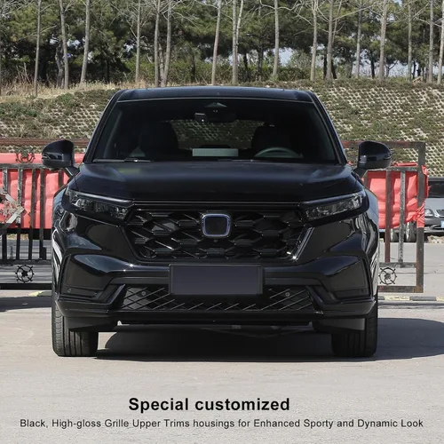 Vista 3 de Actualizado para Honda CRV 2023 2024 2025 2026 Molduras Superiores de Parrilla, Parrilla Deportiva de Estilo OEM para CR-V LX, EX, Sport Hybrid