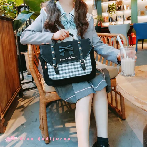Vista 3 de Lindo arco japonés bolsa JK Uniforme bolsa Kawaii 3 Way Anime Monedero