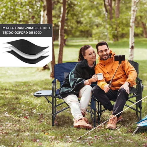 Vista 5 de Sillas de camping Yestomo, sillas plegables para exteriores, sillas de directores plegables para adultos resistentes, soporte hasta 450LBS