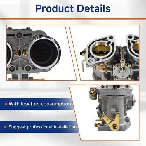 Vista 4 de GXYWADY Repuesto de carburador de 2 barriles para VW Beetle Bug Fiat Weber Engine 40 IDF Carb