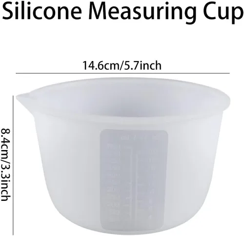 Vista 3 de Tazas medidoras de silicona grandes antiadherentes reutilizables de resina epoxi tazas mezcladoras flexibles de alta precisión para moldes