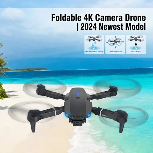 Vista 4 de Drone con cámara 1080P HD, FPV Mini Drone plegable para adultos
