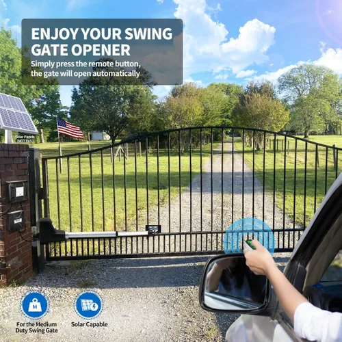 Vista 2 de TOPENS AT6131 - Abridor de puerta abatible de un solo batiente de servicio medio, motor de puerta automática para puertas abatibles de un solo