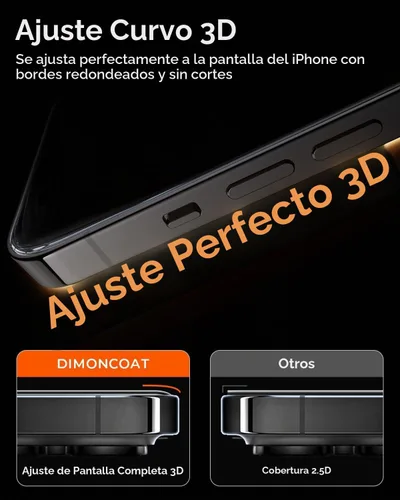 Vista 7 de DIMONCOAT Paquete de 4 protectores de pantalla de privacidad para iPhone 13 Pro Max/14 Plus [kit de alineación automática] [protección militar 10X]