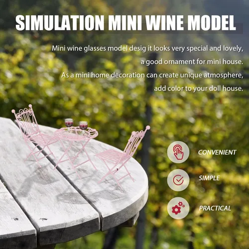 Vista 4 de NUOBESTY 10 copas de vino 1: 12 copas de cóctel para casa de muñecas, mini copas de vino tinto para decoración de casa de muñecas, accesorios