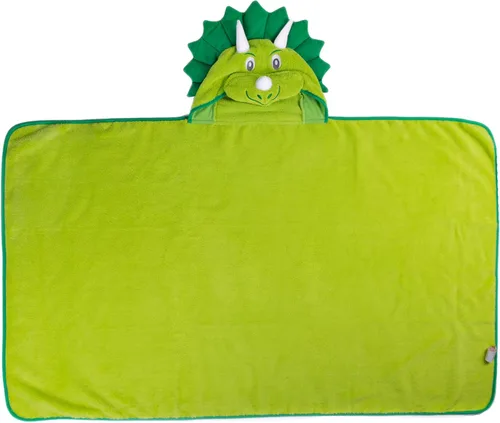 Vista 5 de Little Tinkers World Paquete de toallas con capucha prémium para bebés y niños, diseño de dinosaurio, 1 toalla para bebé y 1 toalla para niños