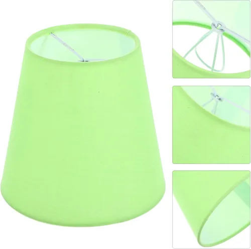 Vista 6 de OSALADI Pequeña pantalla verde claro cubierta de bombilla de tela para clip, pantalla de lámpara, accesorio de lámpara