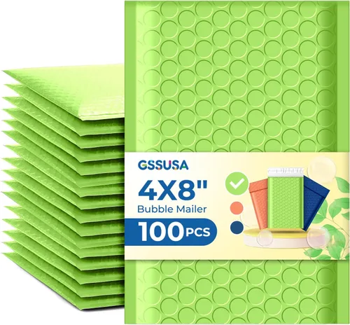 Vista 32 de GSSUSA Paquete de 100 sobres de burbujas negras de 4 x 8 y 6 x 10 pulgadas Negro