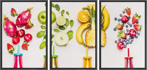 Vista 107 de wall26 Lienzo enmarcado para pared, juego de arte de hierbas, verduras y condimentos en madera, alimentos, fotografía cultural, realismo, paisaje