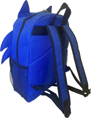 Vista 5 de Ruz Sonic The Hedgehog Mochila escolar de cara grande de 14 pulgadas con orejas y plumas 3D