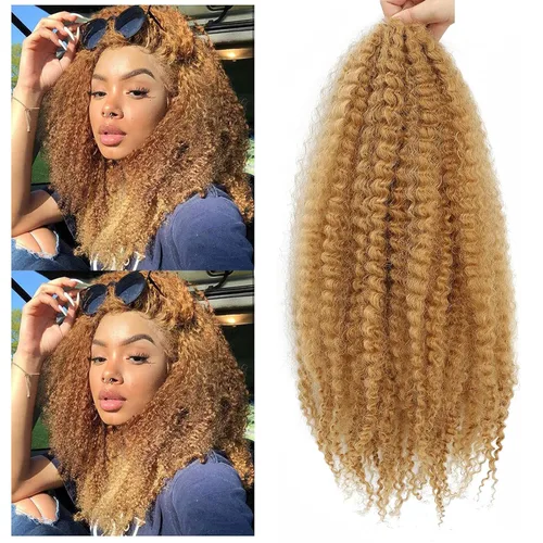 Vista 12 de Dansama Cabello Marley, 24 pulgadas, cabello trenzado Marley Twist, extensiones de cabello rizado rizado (24 pulgadas (paquete de 3), #1)