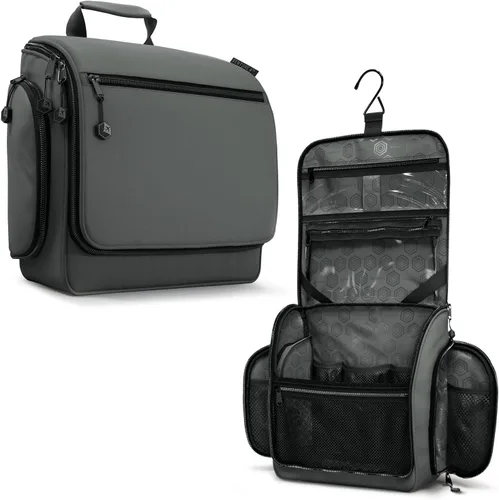 Vista 10 de VENTURE 4TH Neceser de viaje colgante para mujeres y hombres - Organizador grande de artículos de tocador con 18 compartimentos, bolsa extraíble