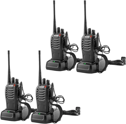 Vista 10 de Walkie Talkies Baofeng Radio 888S recargables de largo alcance con auriculares para adultos, radios de 2 vías, walkie talkies para niños, paquete